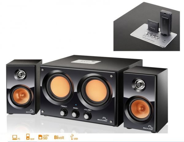 Caixa Acústica Woofer 2.1 Multilaser c/USB e FM